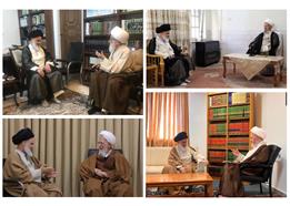 دیدار آیت الله حسینی بوشهری با مراجع عظام تقلید